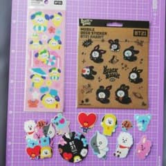 BT21 데코 스티커 플레이크 씰 치미 홀로그램 스티커 세트
