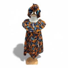 ハンドメイド 幾何学模様ワンピース&ヘアバンドセット100のサムネイル