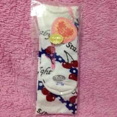 新品♪BABYさくらんぼ柄オーバーニー白のサムネイル
