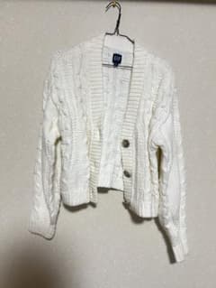 GAP ケーブルニットカーディガン S ホワイトのサムネイル