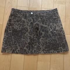 レオパード柄デニムミニスカートのサムネイル