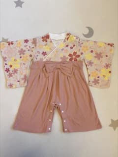 【美品】ベビー 袴 ロンパース 桜柄 70-80cmのサムネイル