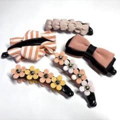 バナナクリップ 5点セット まとめ売り/ お花 リボン フェミニン ヘアアクセのサムネイル
