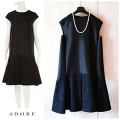 ◇新品◇定価7.6万円 ADORE ジャガード切替ワンピース 結婚式 