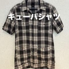 キューバシャツ　オンブレーチェック　半袖シャツ46 メンズ　レディースのサムネイル