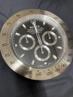 新品未使用　デイトナ　シルバーメッキロゴ　掛け時計　非売品 新品未使用品 ROLEX デイトナ クロノグラフ 掛時計 非売品 - メルカリ