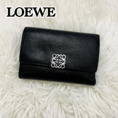 極美✨ロエベ 三つ折り財布 バーティカル ウォレット レザー ブラック