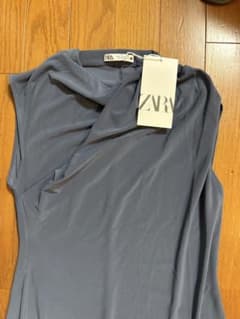 ZARA 민소매 롱 원피스 블루