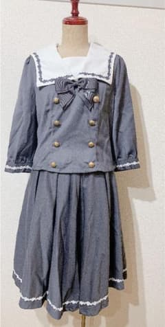 セーラー服 M グレー + 黒 ローファー(23.5)のサムネイル