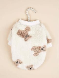 テディベア柄犬服 フリース Sサイズのサムネイル