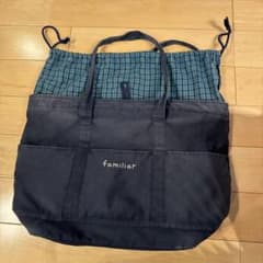 familiar マザーズバッグ ネイビー チェック - メルカリ