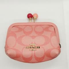 COACH シグネチャーコインケース 小銭入れ がま口財布 c1708/ピンク