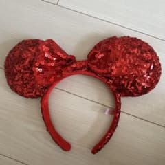 ディズニー　カチューシャ　スパンコール　赤　レッドのサムネイル