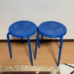 レトロポップ パンチング スツール 2脚セット ヴィンテージ ポスト