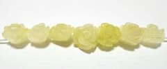 天然石ビーズ【 イエロージェイド 】薔薇カット8mm ＊ 粒売り ＊のサムネイル