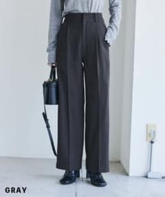 センタープレスワイドパンツ グレー Mのサムネイル