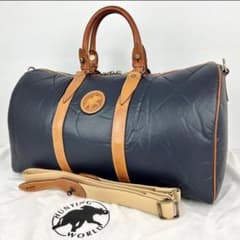 HUNTING WORLD ボストンバッグ ネイビー 2way バチュークロス HUNTING WORLD ボストンバッグ ネイビー 2way バチュークロス - メルカリ