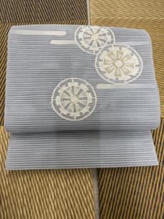 名古屋帯 紗 縞に車輪文様 夏帯のサムネイル