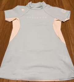 DESCENTE GOLF レディース モックネックシャツ 水色 Mのサムネイル