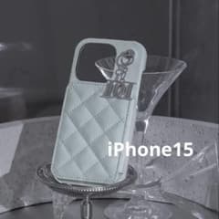 ダーリッチキルティングミラーDDチャームiPhoneケース sax Darich