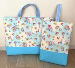 レッスンバッグ　通園バッグ　シューズ袋　上靴袋　キルティング　スイーツ