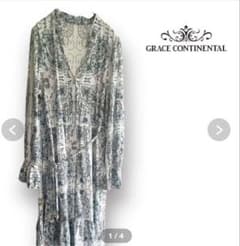 美品】グレースコンチネンタル ペイズリープリントシャツワンピース