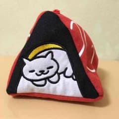 【送料込み】ねこあつめ ぬいぐるみポーチ テント・ピラミッド しろねこさんのサムネイル