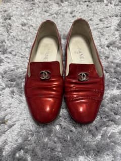 CHANEL シャネル♡赤レッド ローファー D G30637 - メルカリ