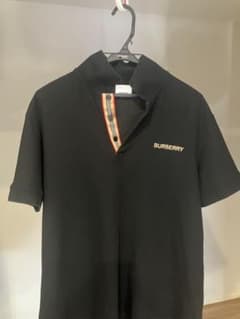 BURBERRY 極美品25年購入ポロシャツ Lサイズ アイコンストライプ 黒