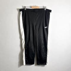90s ヴィンテージ PUMA トラックパンツ ワイド サイドライン ブラックのサムネイル