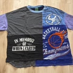 リメイク風 パッチワーク 半袖Tシャツのサムネイル