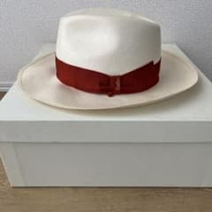 Borsalino 麦わら帽子 ホワイト レッド 60のサムネイル