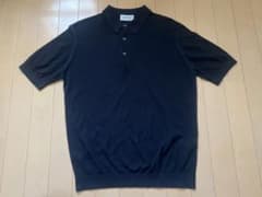 John Smedley ポロシャツ M コットン ピケ 鹿子 ブラック 黒 - メルカリ