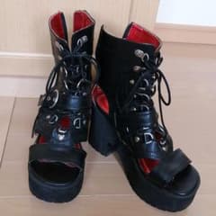 ヨースケ　厚底サンダル　ブラックのサムネイル