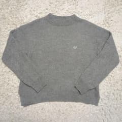 【美品】フレッドペリー ニット モックネック レディース グレー M