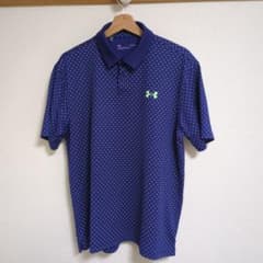 Under Armour ネイビー ドット柄 ポロシャツ Lサイズ美品のサムネイル