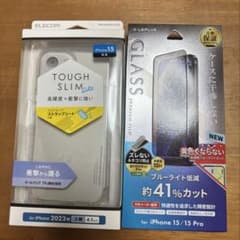 iPhone15 クリアケース ガラスフィルム セット エレコム LEPLUSのサムネイル