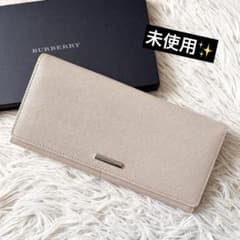 未使用✨バーバリー 二つ折り長財布 サフィアーノレザー ベージュ ノバ 
