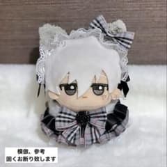 ぬい服 タータンチェックフリルドレス 猫耳ヘッドドレスセット ちび