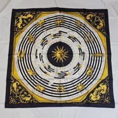 エルメス カレ90 Astrologie 占星術 シルク スカーフ 黒金 - メルカリ
