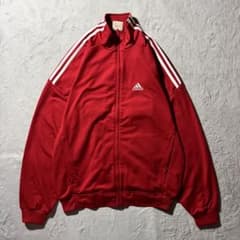 Y8204】.adidas トラックジャケット サイズL レッド - メルカリ
