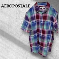 AÉROPOSTALE 【M】チェック柄 半袖シャツ