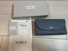 FURLA ブルー　長財布 箱・保存袋付きのサムネイル