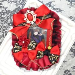 デコ硬質ケース デコトレカケース ロゼット硬質ケース ハンドメイド 赤