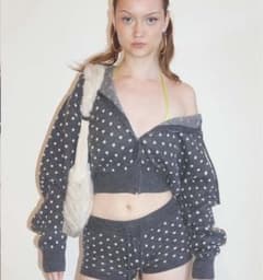 Sculptor Snowflake Knit Zip-Up グレー ドットのサムネイル