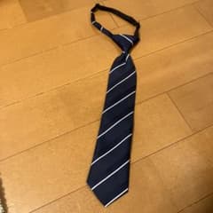 学生用　ワンタッチネクタイ 紺色 ストライプ柄のサムネイル