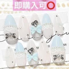 ネイルチップ現品オーダー量産型フレンチガーリー韓国ワンホンスナ系