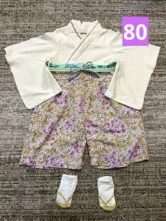 SWEET MOMMYロンパース袴　着物　女の子　花柄　靴下付きのサムネイル