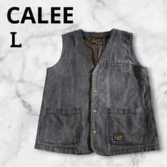 【美品】CALEE デニム ベスト Lサイズ CALEE 】キャリー ベスト L ブラック 黒 日本製 - メルカリ