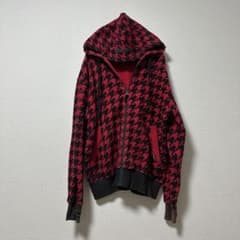 ELEMENT ジップアップパーカー 千鳥格子柄 レッド ブラック Mのサムネイル